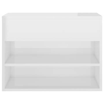 High Gloss White Shoe Bench - Stylish & Functional Storage