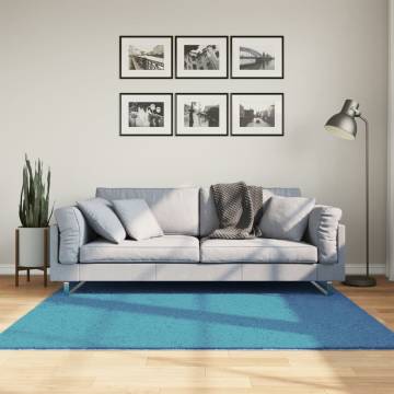 Rug OVIEDO Short Pile Turquoise 160x160 cm - Cozy & Stylish