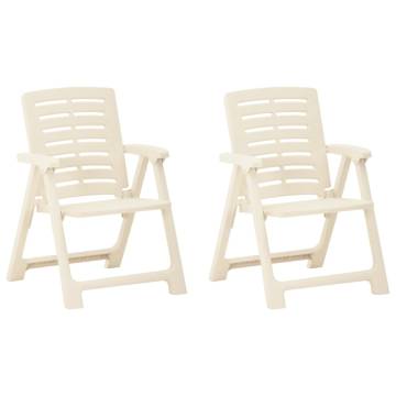 Elegant White Garden Chairs - 2 pcs Set | HipoMarket