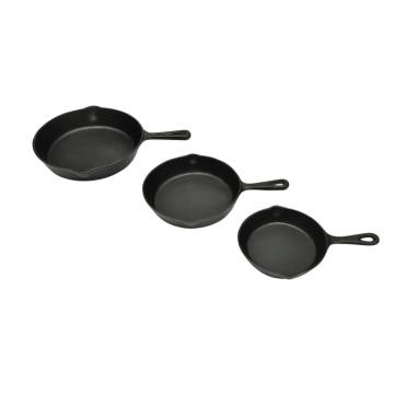 Set of 3 Extra Large Cast Iron BBQ Steak Pans