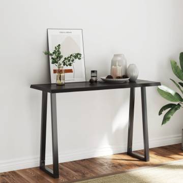 Dark Brown Table Top 120x50 cm | Solid Wood Live Edge