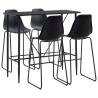 5 Piece Black Bar Set - Modern Design for Your Home & Bars