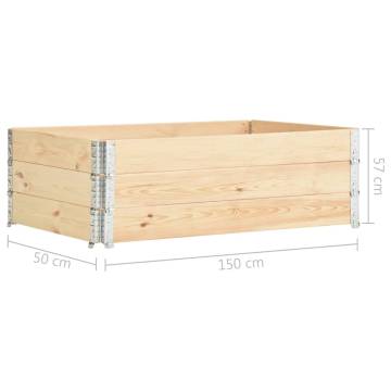 Raised Beds 3 pcs 50x150 cm Solid Pine Wood | Hipo Market