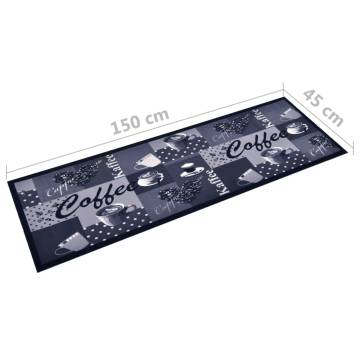 Kitchen Carpet Washable Coffee Blue 45x150 cm | HipoMarket