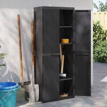 Outdoor Storage Cabinet Black 65x37x165 cm | HipoMarket