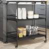 Kitchen Trolley Black 100.5x50x105 cm Engineered Wood Colour black 