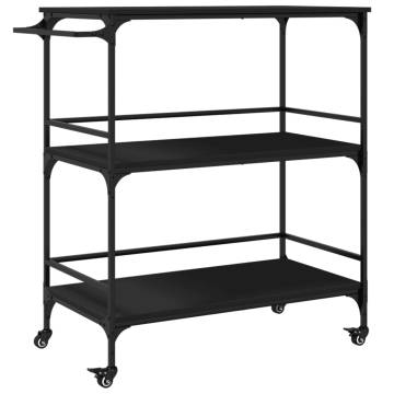 Stylish Black Kitchen Trolley - Versatile Storage Solution