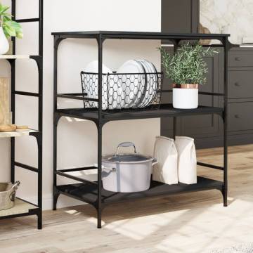 Stylish Black Kitchen Trolley - Versatile Storage Solution