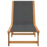 Sun Loungers 2 pcs - Black Solid Wood Acacia & Textilene