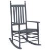 Comfortable Grey Rocking Chairs - 2 pcs Solid Wood Poplar