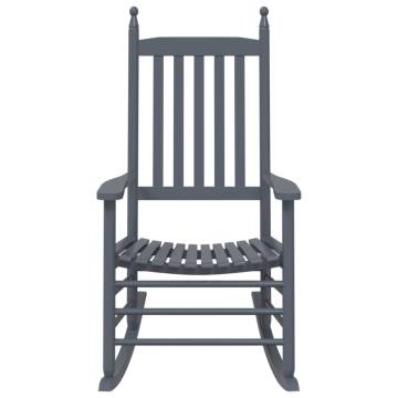 Comfortable Grey Rocking Chairs - 2 pcs Solid Wood Poplar