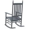 Comfortable Grey Rocking Chairs - 2 pcs Solid Wood Poplar