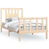 Solid Wood Pine Bed Frame with Headboard - 100x200 cm