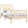 Solid Wood Pine Bed Frame with Headboard - 100x200 cm