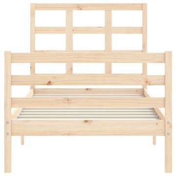 Solid Wood Bed Frame with Headboard 90x200 cm - Hipomarket