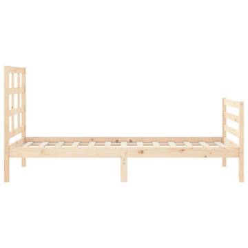 Solid Wood Bed Frame with Headboard 90x200 cm - Hipomarket