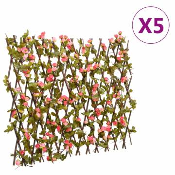 Artificial Ivy Trellis Expandable 5 pcs Dark Pink - 180x60 cm