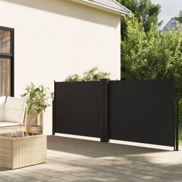 Retractable Side Awning Black 140x1000 cm - Privacy Screen