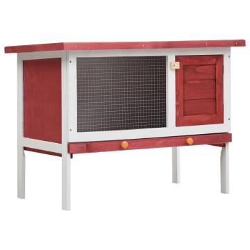 Quality Outdoor Rabbit Hutch in Red Wood | HipoMarket