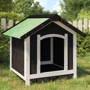 Dog Kennel Grey 65x65x61.5 cm - Solid Pine Wood | HipoMarket