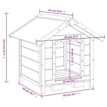 Dog Kennel Grey 65x65x61.5 cm - Solid Pine Wood | HipoMarket