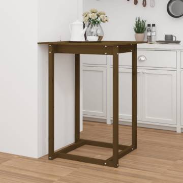 Bar Table Honey Brown - Solid Wood Pine 80x80x110 cm | HipoMarket