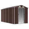 Brown Garden Shed 191x385 cm | Durable Galvanised Steel