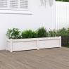 Garden Planter White 150x31x31 cm Solid Wood Pine Colour white pine Quantity in Package 1 