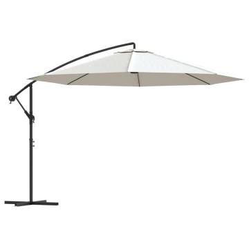 Cantilever Umbrella 3.5m Sand White - UV Protection & Comfort