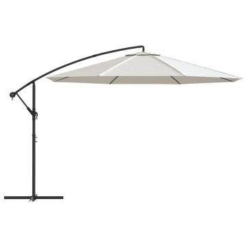 Cantilever Umbrella 3.5m Sand White - UV Protection & Comfort