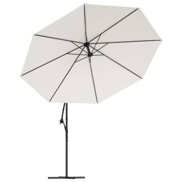 Cantilever Umbrella 3.5m Sand White - UV Protection & Comfort