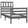 Grey Solid Wood Bed Frame 90x200 cm - Stylish & Durable