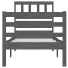 Grey Solid Wood Bed Frame 90x200 cm - Stylish & Durable