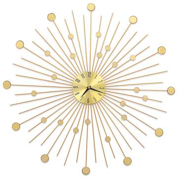 Stunning 70 cm Golden Metal Wall Clock | HipoMarket UK