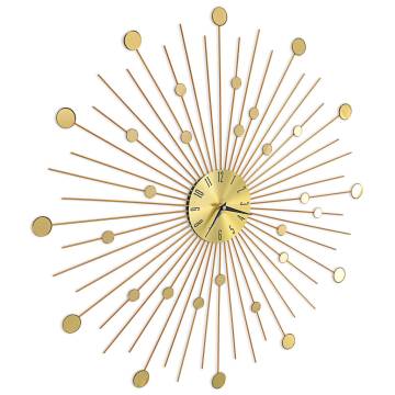 Stunning 70 cm Golden Metal Wall Clock | HipoMarket UK