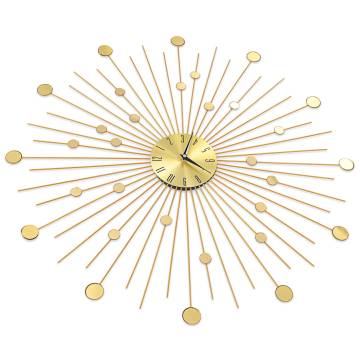 Stunning 70 cm Golden Metal Wall Clock | HipoMarket UK