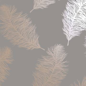 DUTCH WALLCOVERINGS Fawning Feather Grey/Rose Gold Wallpaper