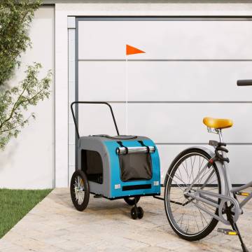 Durable Pet Bike Trailer - Blue & Grey Oxford Fabric | Hipo Market