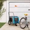 Pet Bike Trailer Blue and Grey Oxford Fabric and Iron Colour blue Size 63 x 121 x 65 cm 