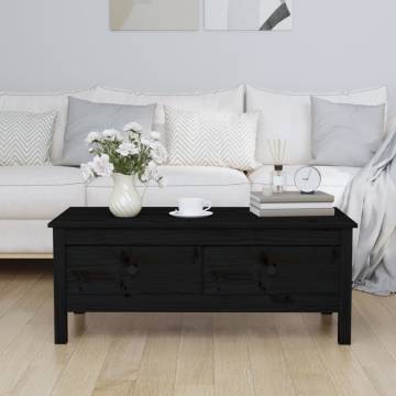 Classic Black Coffee Table - Solid Pine Wood | Hipo Market