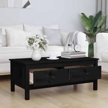 Classic Black Coffee Table - Solid Pine Wood | Hipo Market