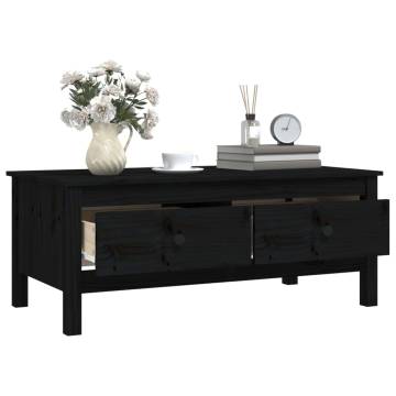 Classic Black Coffee Table - Solid Pine Wood | Hipo Market