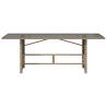 Garden Table with Glass Top Beige - 190x80 cm Poly Rattan