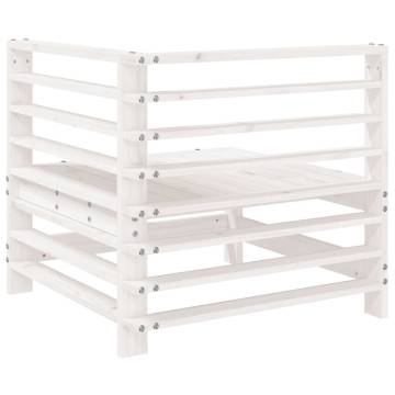 Garden Corner Sofa - White Solid Wood Pine | HipoMarket