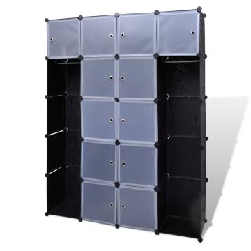 Modular Cabinet 14 Compartments - Black & White | HipoMarket