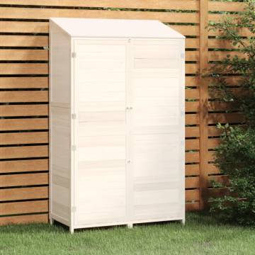 Garden Shed White 102x52x174.5cm - Solid Fir Wood Storage