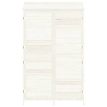 Garden Shed White 102x52x174.5cm - Solid Fir Wood Storage