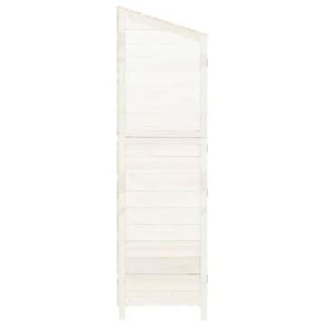 Garden Shed White 102x52x174.5cm - Solid Fir Wood Storage