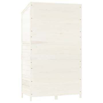 Garden Shed White 102x52x174.5cm - Solid Fir Wood Storage