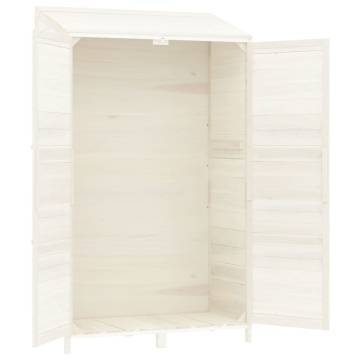 Garden Shed White 102x52x174.5cm - Solid Fir Wood Storage